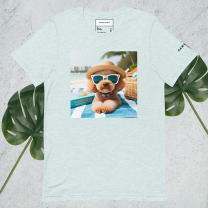 Poodle beach Unisex t-shirt - Pawcalm